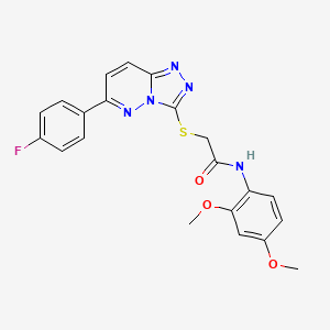 molecular formula C21H18FN5O3S B2580652 N-(2,4-dimethoxyphenyl)-2-((6-(4-fluorophenyl)-[1,2,4]triazolo[4,3-b]pyridazin-3-yl)thio)acetamide CAS No. 894057-06-8