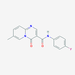molecular formula C16H12FN3O2 B2580657 N-(4-氟苯基)-7-甲基-4-氧代-4H-吡啶并[1,2-a]嘧啶-3-甲酰胺 CAS No. 877649-63-3