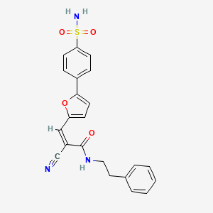 (2Z)-2-cyano-N-(2-phenylethyl)-3-[5-(4-sulfamoylphenyl)furan-2-yl]prop-2-enamide