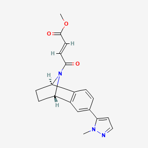molecular formula C19H19N3O3 B2580670 Methyl (E)-4-[(1S,8R)-4-(2-methylpyrazol-3-yl)-11-azatricyclo[6.2.1.02,7]undeca-2(7),3,5-trien-11-yl]-4-oxobut-2-enoate CAS No. 2411180-39-5