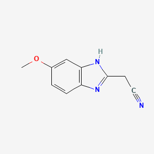 molecular formula C10H9N3O B2580672 2-(5-methoxy-1H-benzo[d]imidazol-2-yl)acetonitrile CAS No. 63928-15-4