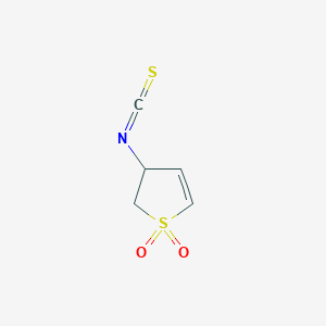 molecular formula C5H5NO2S2 B2580680 3-Isothiocyanato-2,3-dihydrothiophene 1,1-dioxide CAS No. 893725-07-0