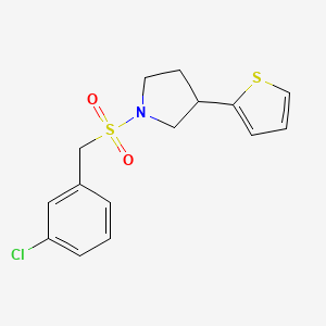 molecular formula C15H16ClNO2S2 B2580687 1-((3-氯苄基)磺酰基)-3-(噻吩-2-基)吡咯烷 CAS No. 2194906-17-5