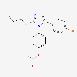 molecular formula C19H15BrF2N2OS B2580695 2-(烯丙硫基)-5-(4-溴苯基)-1-(4-(二氟甲氧基)苯基)-1H-咪唑 CAS No. 1226429-68-0