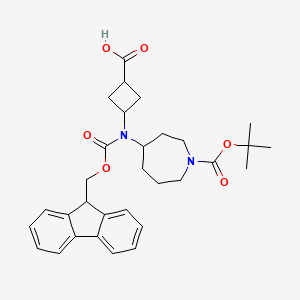 molecular formula C31H38N2O6 B2580712 3-[9H-芴-9-基甲氧羰基-[1-[(2-甲基丙-2-基)氧羰基]氮杂环戊-4-基]氨基]环丁烷-1-羧酸 CAS No. 2137422-00-3