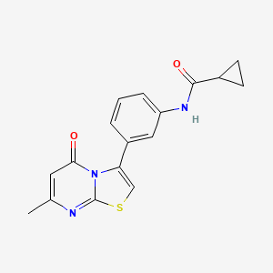 molecular formula C17H15N3O2S B2580716 N-(3-(7-methyl-5-oxo-5H-thiazolo[3,2-a]pyrimidin-3-yl)phenyl)cyclopropanecarboxamide CAS No. 1020979-32-1