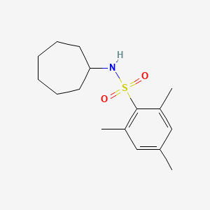 molecular formula C16H25NO2S B2580730 N-cycloheptyl-2,4,6-trimethylbenzene-1-sulfonamide CAS No. 321531-70-8