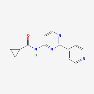molecular formula C13H12N4O B2580741 N-[2-(4-吡啶基)-4-嘧啶基]环丙烷甲酰胺 CAS No. 866143-38-6