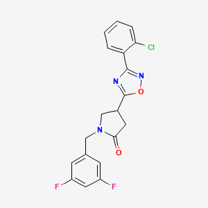 molecular formula C19H14ClF2N3O2 B2580745 4-(3-(2-Chlorophenyl)-1,2,4-oxadiazol-5-yl)-1-(3,5-difluorobenzyl)pyrrolidin-2-one CAS No. 1171767-72-8