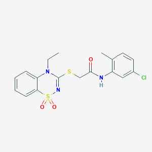 N-(5-chloro-2-methylphenyl)-2-((4-ethyl-1,1-dioxido-4H-benzo[e][1,2,4]thiadiazin-3-yl)thio)acetamide