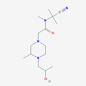 molecular formula C15H28N4O2 B2580757 N-(1-cyano-1-methylethyl)-2-[4-(2-hydroxypropyl)-3-methylpiperazin-1-yl]-N-methylacetamide CAS No. 1376232-89-1