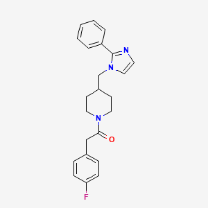2-(4-fluorophenyl)-1-(4-((2-phenyl-1H-imidazol-1-yl)methyl)piperidin-1-yl)ethanone
