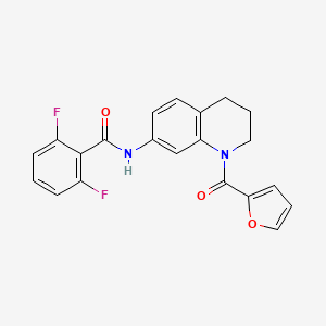molecular formula C21H16F2N2O3 B2580772 2,6-difluoro-N-[1-(2-furoyl)-1,2,3,4-tetrahydroquinolin-7-yl]benzamide CAS No. 946243-84-1