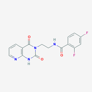 molecular formula C16H12F2N4O3 B2580773 N-(2-(2,4-dioxo-1,2-dihydropyrido[2,3-d]pyrimidin-3(4H)-yl)ethyl)-2,4-difluorobenzamide CAS No. 2034321-36-1