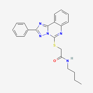 molecular formula C21H21N5OS B2580775 N-butyl-2-({2-phenyl-[1,2,4]triazolo[1,5-c]quinazolin-5-yl}sulfanyl)acetamide CAS No. 443676-44-6