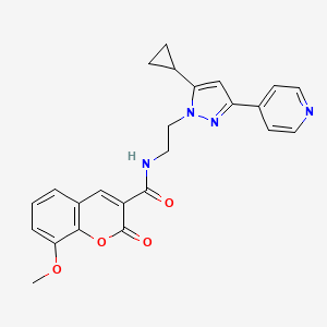 N-(2-(5-cyclopropyl-3-(pyridin-4-yl)-1H-pyrazol-1-yl)ethyl)-8-methoxy-2-oxo-2H-chromene-3-carboxamide