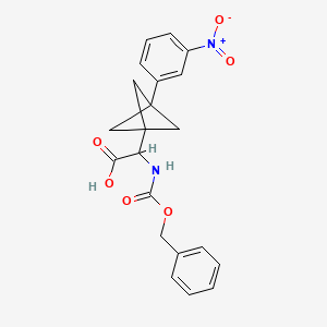molecular formula C21H20N2O6 B2580778 2-[3-(3-Nitrophenyl)-1-bicyclo[1.1.1]pentanyl]-2-(phenylmethoxycarbonylamino)acetic acid CAS No. 2287262-73-9