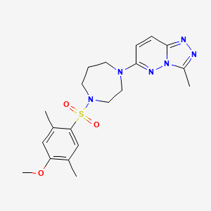 molecular formula C20H26N6O3S B2580779 6-[4-(4-Methoxy-2,5-dimethylphenyl)sulfonyl-1,4-diazepan-1-yl]-3-methyl-[1,2,4]triazolo[4,3-b]pyridazine CAS No. 2380070-68-6