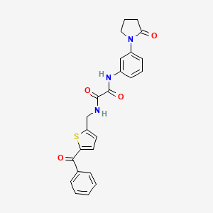 molecular formula C24H21N3O4S B2580791 N1-((5-benzoylthiophen-2-yl)methyl)-N2-(3-(2-oxopyrrolidin-1-yl)phenyl)oxalamide CAS No. 1797761-93-3