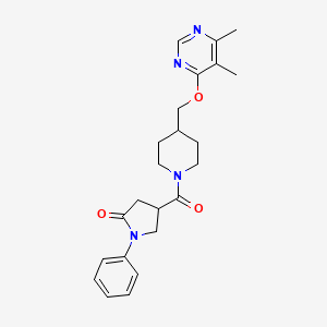 4-[4-[(5,6-Dimethylpyrimidin-4-yl)oxymethyl]piperidine-1-carbonyl]-1-phenylpyrrolidin-2-one