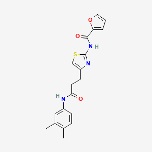 molecular formula C19H19N3O3S B2580802 N-(4-(3-((3,4-二甲苯甲基)氨基)-3-氧代丙基)噻唑-2-基)呋喃-2-甲酰胺 CAS No. 1021256-42-7