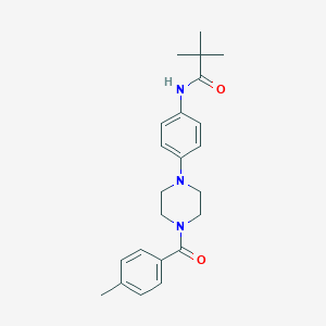 molecular formula C23H29N3O2 B258081 2,2-Dimethyl-N-{4-[4-(4-methylbenzoyl)piperazin-1-YL]phenyl}propanamide 
