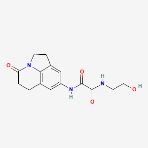 molecular formula C15H17N3O4 B2580821 N-(2-Hydroxyethyl)-N'-(11-oxo-1-azatricyclo[6.3.1.04,12]dodeca-4,6,8(12)-trien-6-yl)oxamide CAS No. 898462-11-8