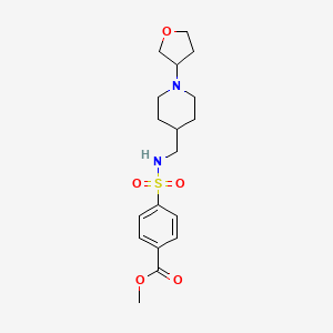 molecular formula C18H26N2O5S B2580822 methyl 4-(N-((1-(tetrahydrofuran-3-yl)piperidin-4-yl)methyl)sulfamoyl)benzoate CAS No. 2034290-28-1