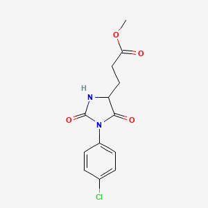 molecular formula C13H13ClN2O4 B2580826 Methyl 3-[1-(4-chlorophenyl)-2,5-dioxoimidazolidin-4-yl]propanoate CAS No. 2279121-88-7