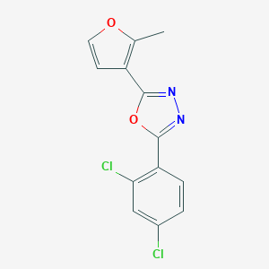 molecular formula C13H8Cl2N2O2 B258083 2-(2,4-Dichlorophenyl)-5-(2-methyl-3-furyl)-1,3,4-oxadiazole 