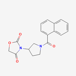 molecular formula C18H16N2O4 B2580831 3-(1-(1-Naphthoyl)pyrrolidin-3-yl)oxazolidine-2,4-dione CAS No. 2034314-57-1