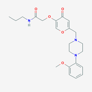 molecular formula C22H29N3O5 B2580844 2-[6-[[4-(2-甲氧基苯基)哌嗪-1-基]甲基]-4-氧代吡喃-3-基]氧基-N-丙基乙酰胺 CAS No. 898439-33-3