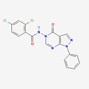 molecular formula C18H11Cl2N5O2 B2580849 2,4-dichloro-N-(4-oxo-1-phenyl-1H-pyrazolo[3,4-d]pyrimidin-5(4H)-yl)benzamide CAS No. 899752-48-8