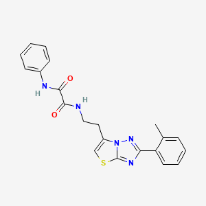 molecular formula C21H19N5O2S B2580864 N1-phenyl-N2-(2-(2-(o-tolyl)thiazolo[3,2-b][1,2,4]triazol-6-yl)ethyl)oxalamide CAS No. 895791-17-0
