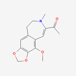 molecular formula C15H17NO4 B2580866 1-(10-methoxy-7-methyl-6,7-dihydro-5H-[1,3]dioxolo[4,5-h][3]benzazepin-8-yl)ethanone CAS No. 1190298-90-8