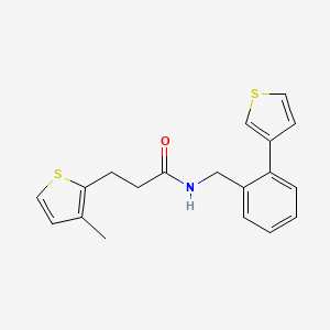 molecular formula C19H19NOS2 B2580867 3-(3-methylthiophen-2-yl)-N-(2-(thiophen-3-yl)benzyl)propanamide CAS No. 1797184-35-0