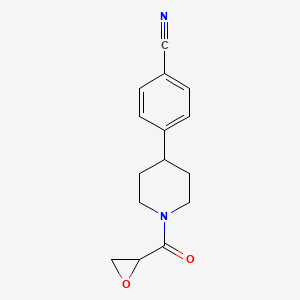 molecular formula C15H16N2O2 B2580868 4-[1-(Oxirane-2-carbonyl)piperidin-4-yl]benzonitrile CAS No. 2411263-74-4