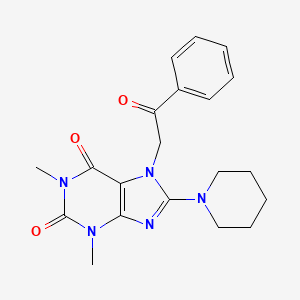 1,3-dimethyl-7-(2-oxo-2-phenylethyl)-8-(piperidin-1-yl)-1H-purine-2,6(3H,7H)-dione