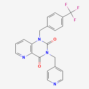 molecular formula C21H15F3N4O2 B2580887 3-(pyridin-4-ylmethyl)-1-(4-(trifluoromethyl)benzyl)pyrido[3,2-d]pyrimidine-2,4(1H,3H)-dione CAS No. 941909-01-9