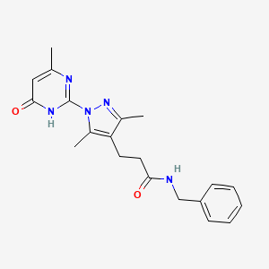 N-benzyl-3-(3,5-dimethyl-1-(4-methyl-6-oxo-1,6-dihydropyrimidin-2-yl)-1H-pyrazol-4-yl)propanamide