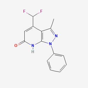 molecular formula C14H11F2N3O B2580895 4-(difluoromethyl)-3-methyl-1-phenyl-1,7-dihydro-6H-pyrazolo[3,4-b]pyridin-6-one CAS No. 832746-77-7