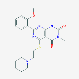 7-(2-methoxyphenyl)-1,3-dimethyl-5-((2-(piperidin-1-yl)ethyl)thio)pyrimido[4,5-d]pyrimidine-2,4(1H,3H)-dione