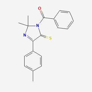 molecular formula C19H18N2OS B2580902 3-benzoyl-2,2-dimethyl-5-(4-methylphenyl)-2,3-dihydro-4H-imidazole-4-thione CAS No. 899910-24-8