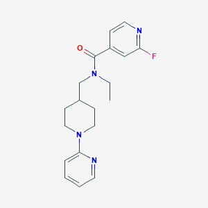 molecular formula C19H23FN4O B2580908 N-Ethyl-2-fluoro-N-[(1-pyridin-2-ylpiperidin-4-yl)methyl]pyridine-4-carboxamide CAS No. 1385423-89-1