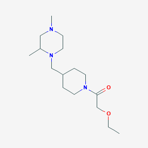 molecular formula C16H31N3O2 B2580914 1-(4-((2,4-Dimethylpiperazin-1-yl)methyl)piperidin-1-yl)-2-ethoxyethanone CAS No. 1421515-57-2