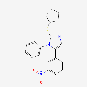 2-(cyclopentylthio)-5-(3-nitrophenyl)-1-phenyl-1H-imidazole