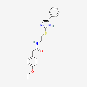 2-(4-ethoxyphenyl)-N-(2-((5-phenyl-1H-imidazol-2-yl)thio)ethyl)acetamide