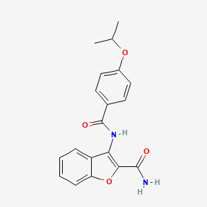 molecular formula C19H18N2O4 B2580923 3-(4-Isopropoxybenzamido)benzofuran-2-carboxamide CAS No. 898373-13-2