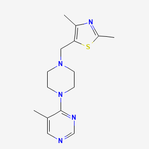 molecular formula C15H21N5S B2580927 2,4-Dimethyl-5-[[4-(5-methylpyrimidin-4-yl)piperazin-1-yl]methyl]-1,3-thiazole CAS No. 2380179-27-9