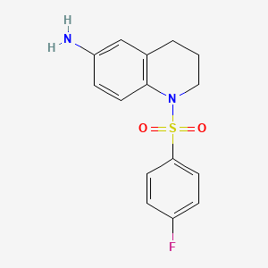 molecular formula C15H15FN2O2S B2580931 1-((4-Fluorophenyl)sulfonyl)-1,2,3,4-tetrahydroquinolin-6-amine CAS No. 927996-37-0